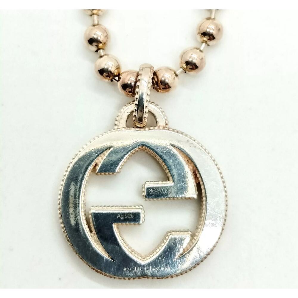 COPY - Gucci Double GG Sterling Silver925 Necklace 21” Full Inclusion - Picture 2 of 9